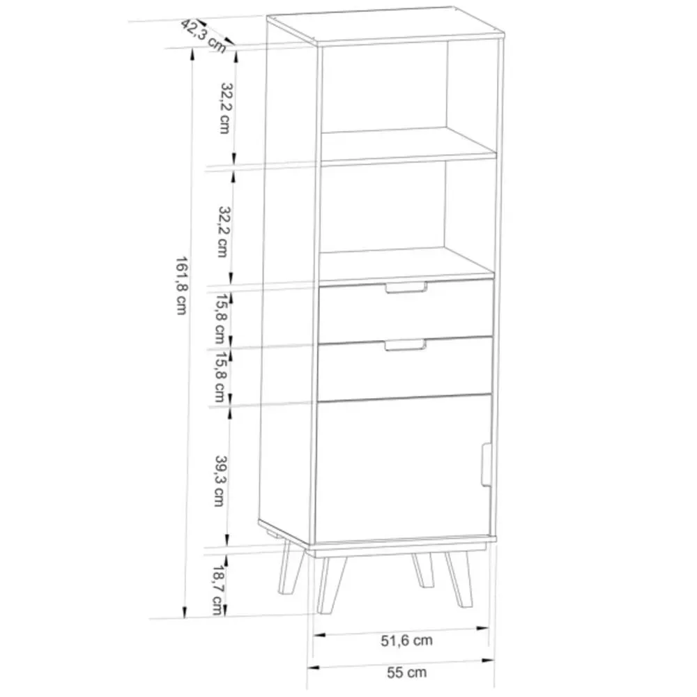 Estante Juvenil Paris color Blanco ! puerta 2 cajones TU MESITA