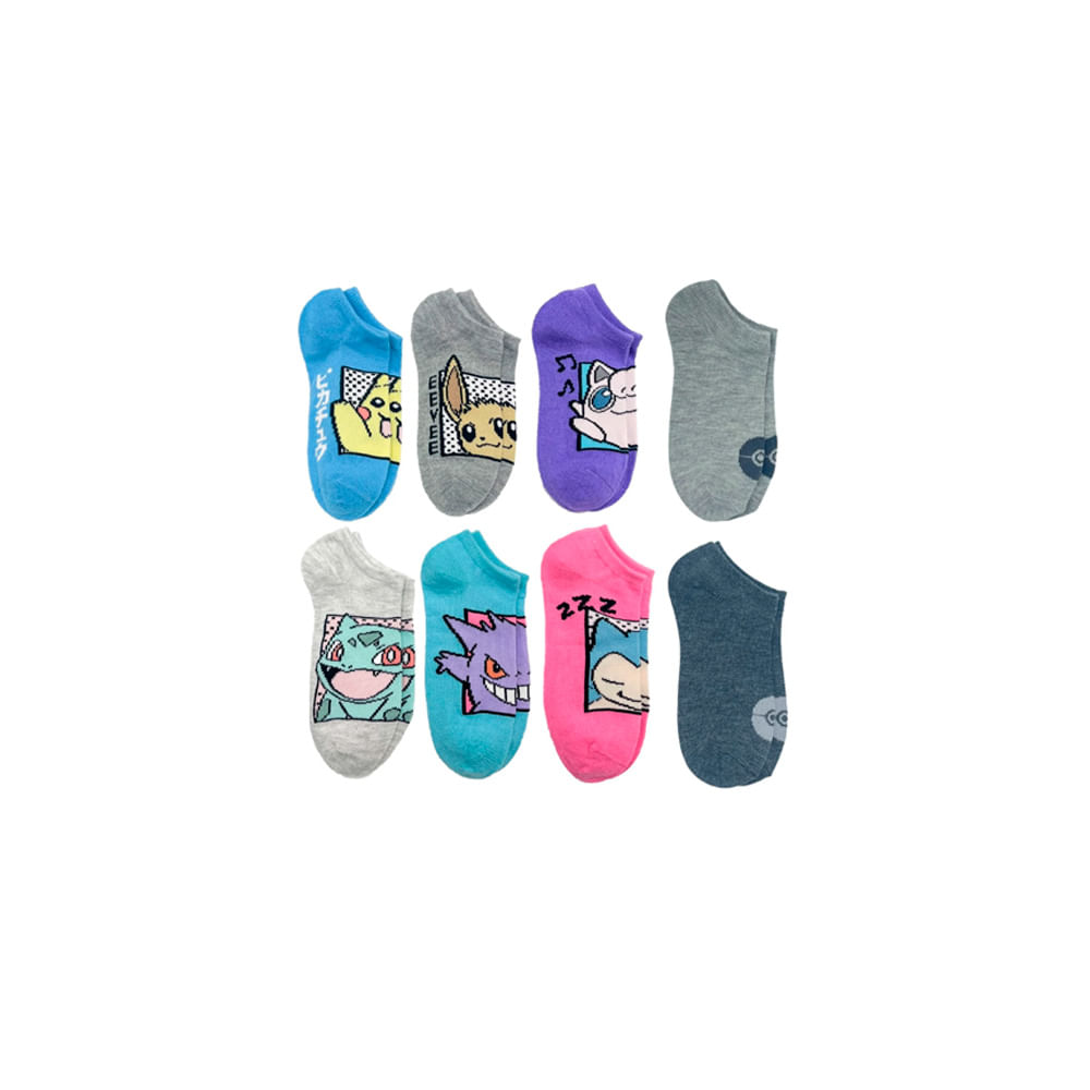 Pokemon 8 Pares De Medias Color Pastel Talla L Niños