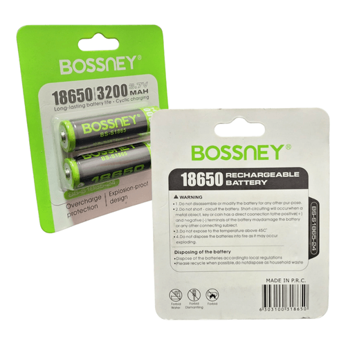 Baterias Recargables 18650 4.2v 3200mah Litio BOSSNEY BS-1865-24