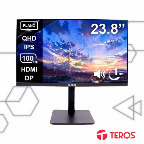 Monitor Teros Plano TE-2416CS 23.8” QHD IPS 100Hz Cámara Parlantes
