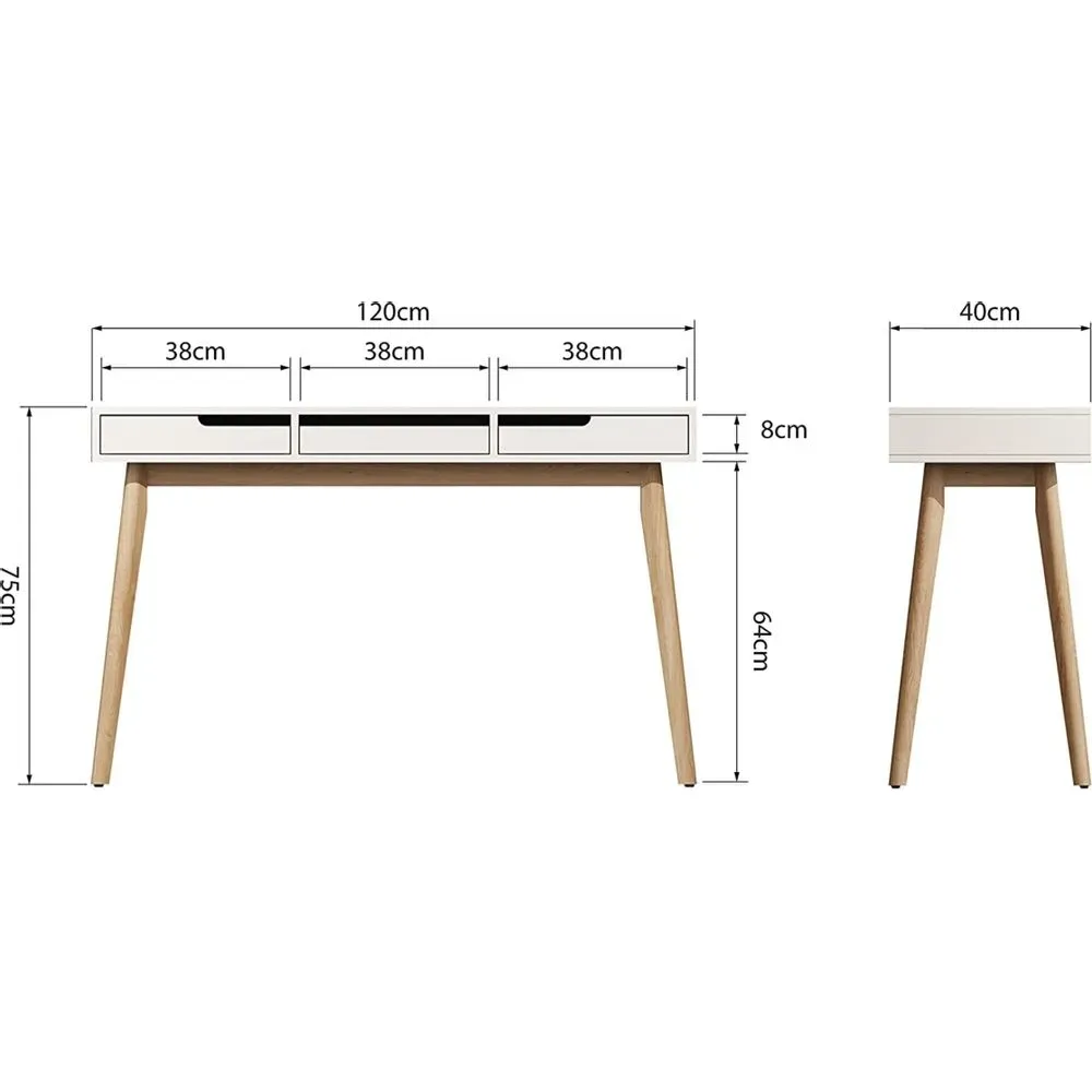 Escritorio Vintage Moderno Nieves Blanco 120cm