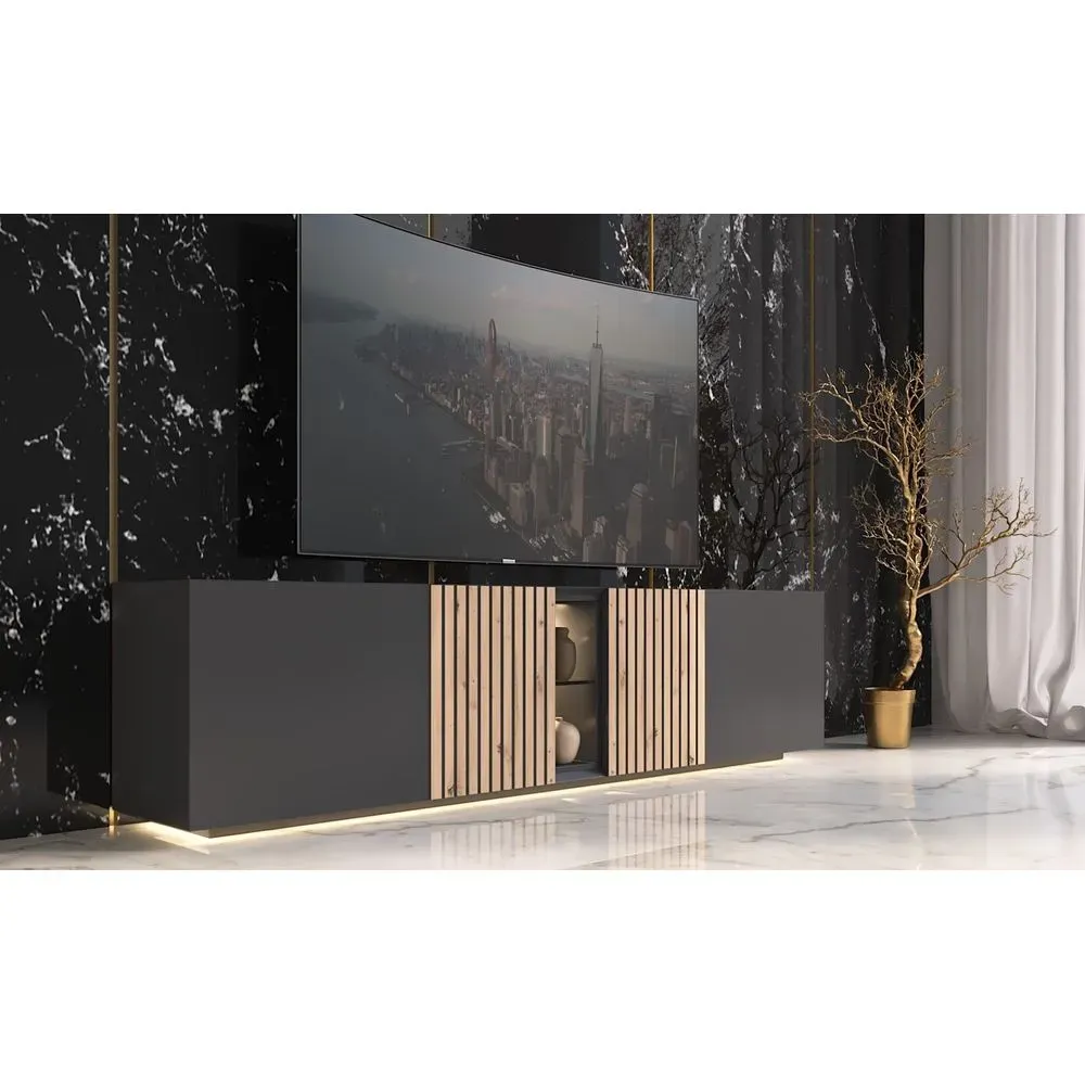 Mesa de TV Moderna Power color Negro/Duna TU MESITA