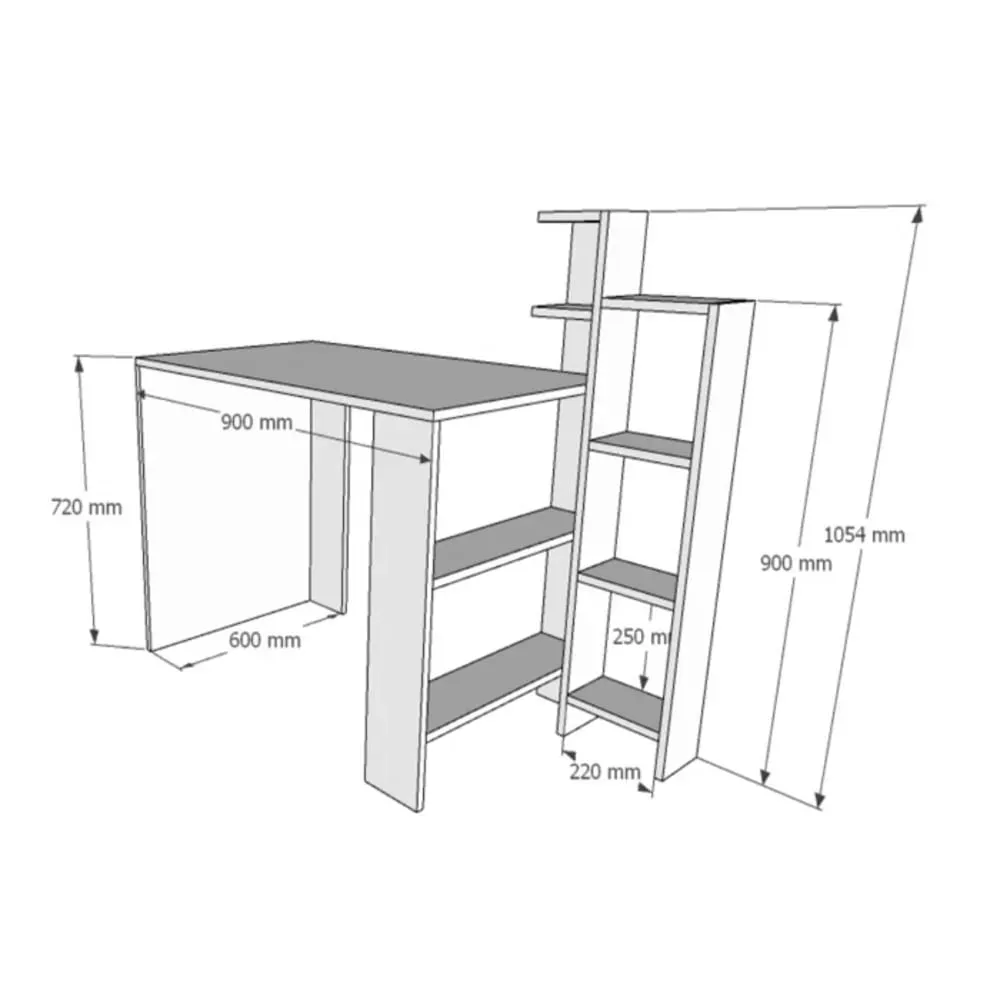 Escritorio Moderno Palace con Librero color Marrón TU MESITA