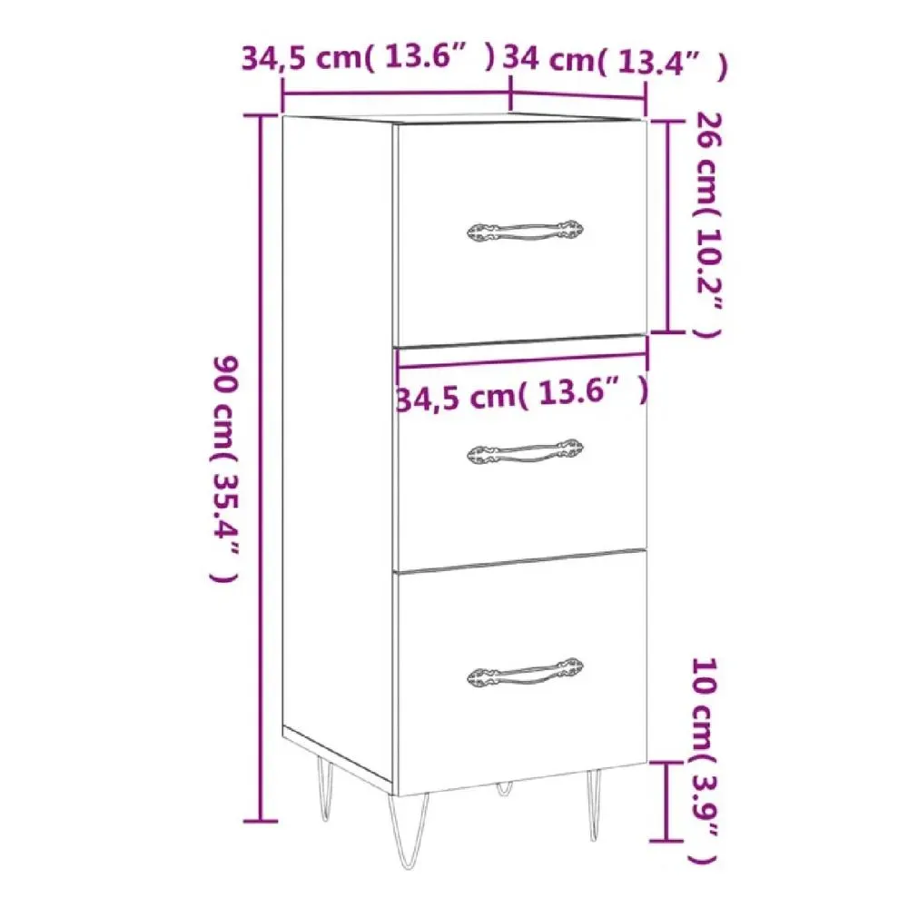 Aparador Vertical TU MESITA Misti color Blanco 3 cajones
