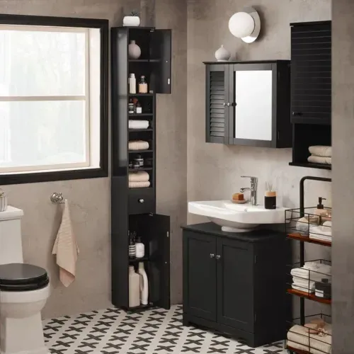 Mueble auxiliar de Baño Rossy color Negro TU MESITA
