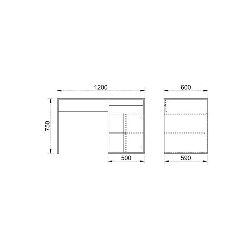 Escritorio Clásico Portland 1 puerta color Duna TU MESITA