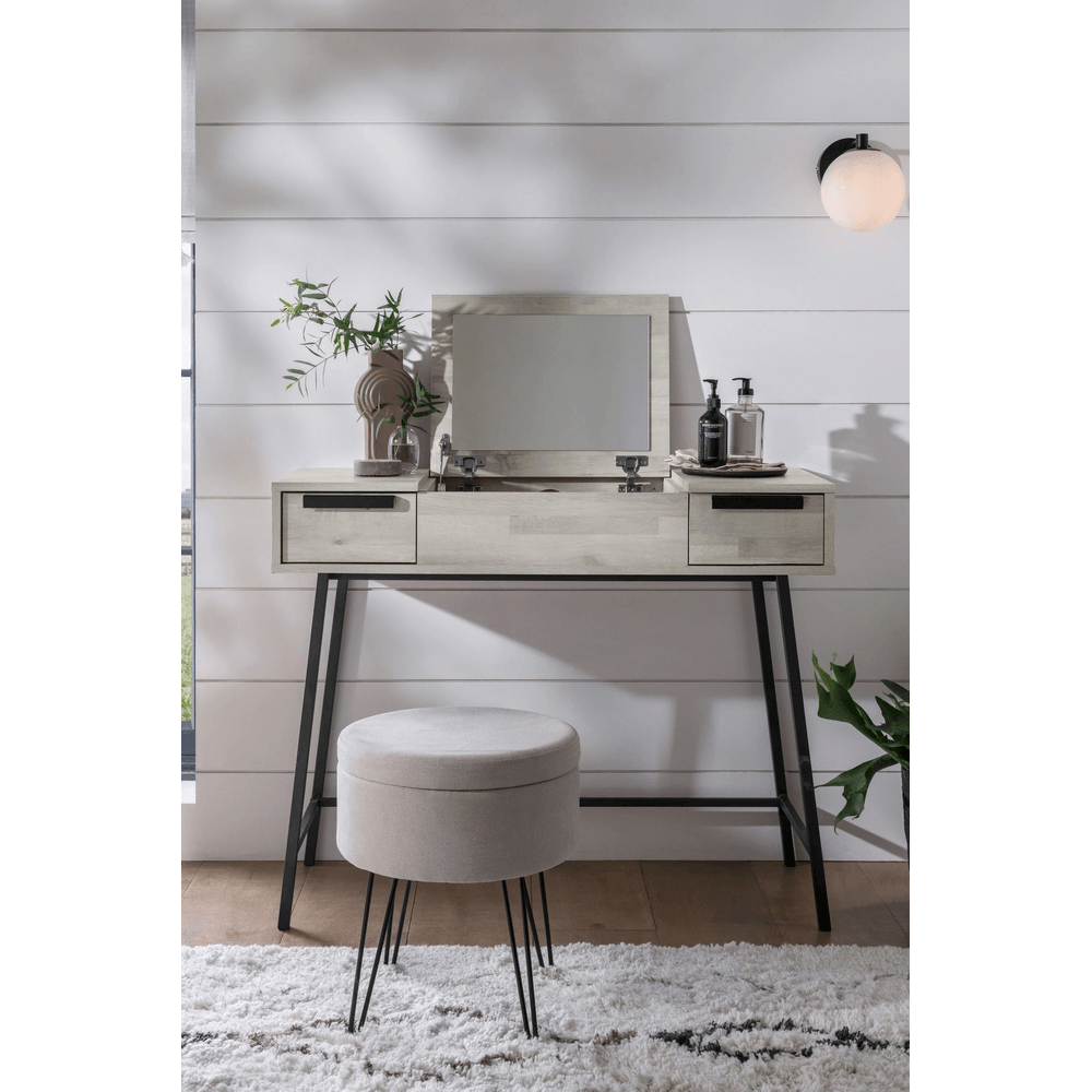 Tocador Rústico Village color Gris claro 2 cajones TU MESITA