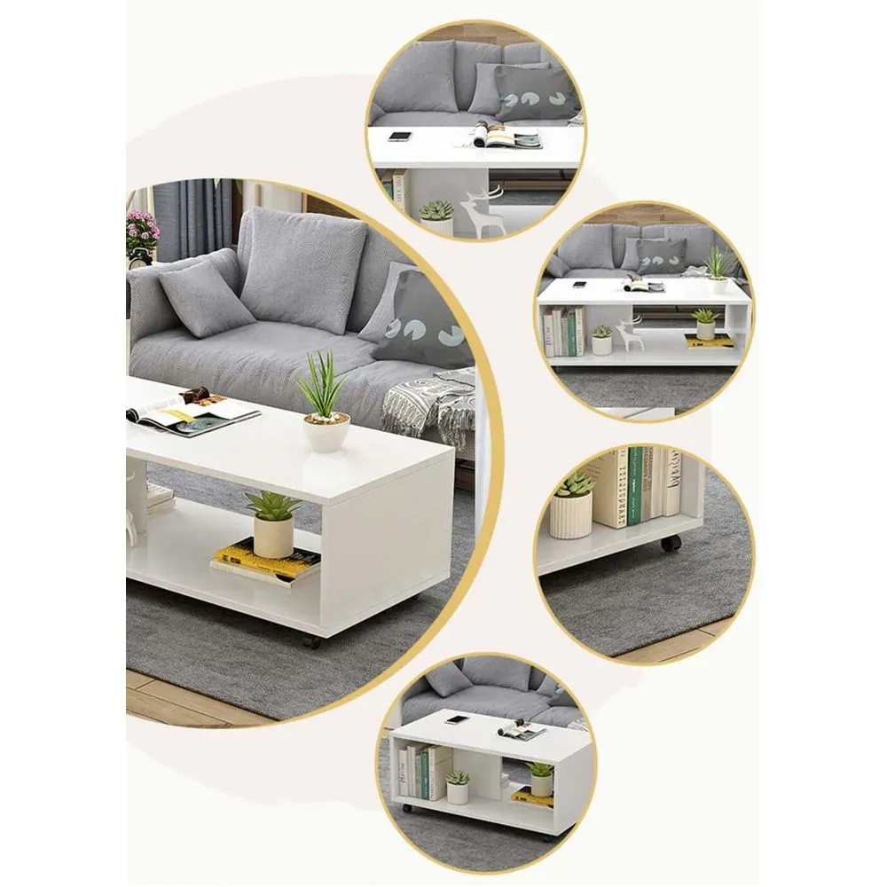 Mesa de Centro Moderna Rebe blanco