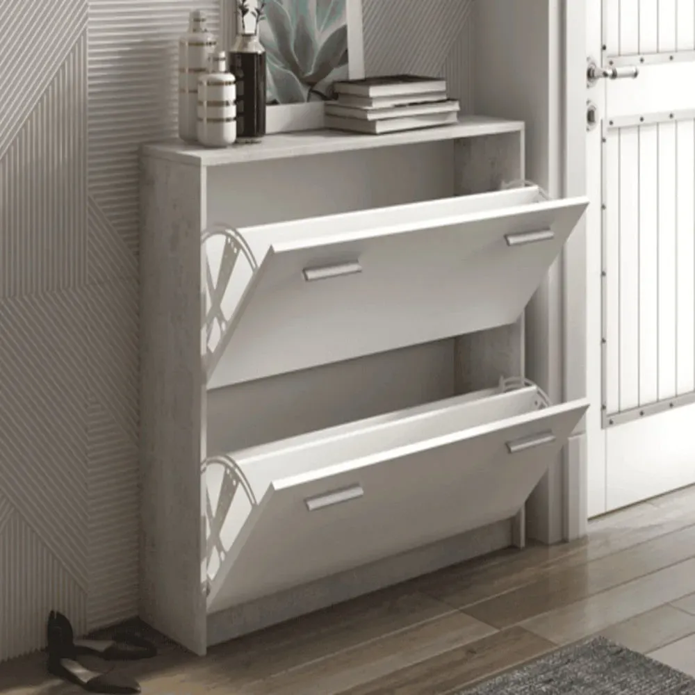 Zapatera Moderna 2 cajones Yola color Blanco TU MESITA