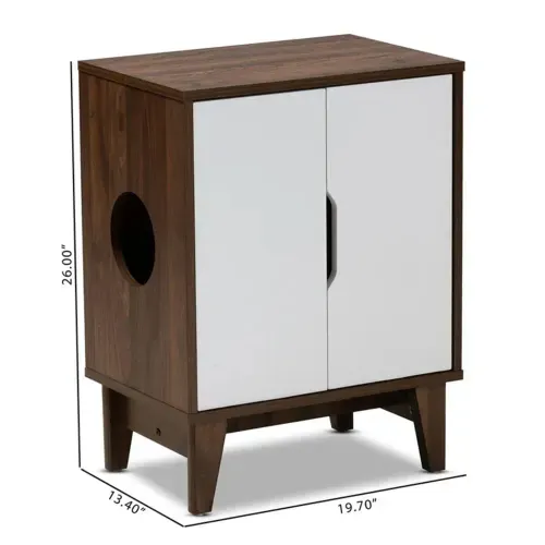 Mueble Moderno para gatos Tomy 2 color Blanco/Marrón TU MESITA