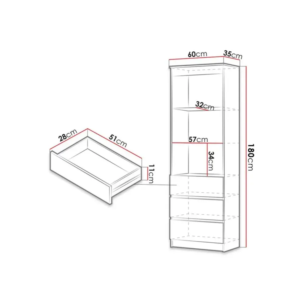 Librero Clásico Genesis color Blanco 3 cajones TU MESITA