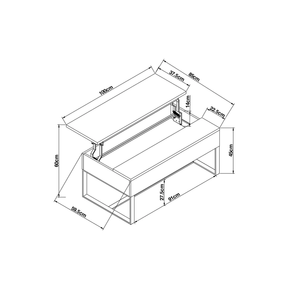 Mesa de Centro Expandible Nikita color Marrón TU MESITA