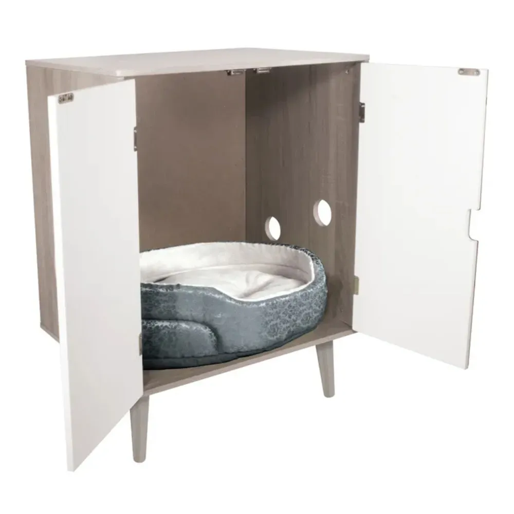 Mueble Moderno para gatos Tomy color Blanco/Ceniza TU MESITA