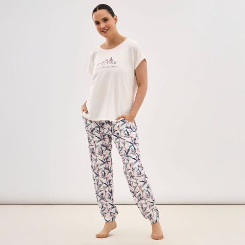 Pijama Mujer Zafin Botanic Manga Corta + Jogger