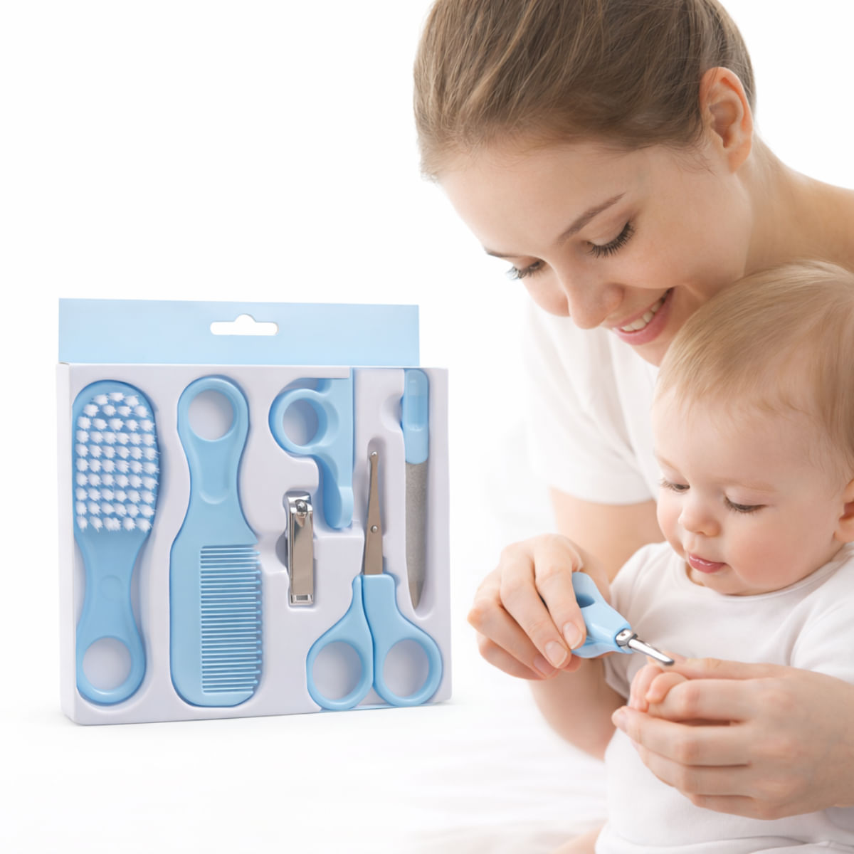 Kit de Cuidado para Bebé Celeste 6 Piezas