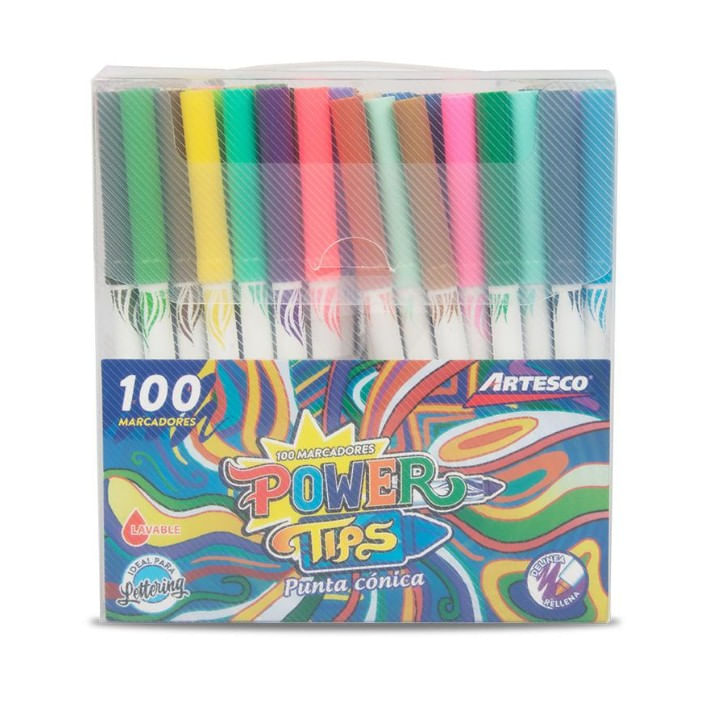 PLUMON DELGADO ARTESCO POWER TIPS PUNTA CONICA X 100 UND