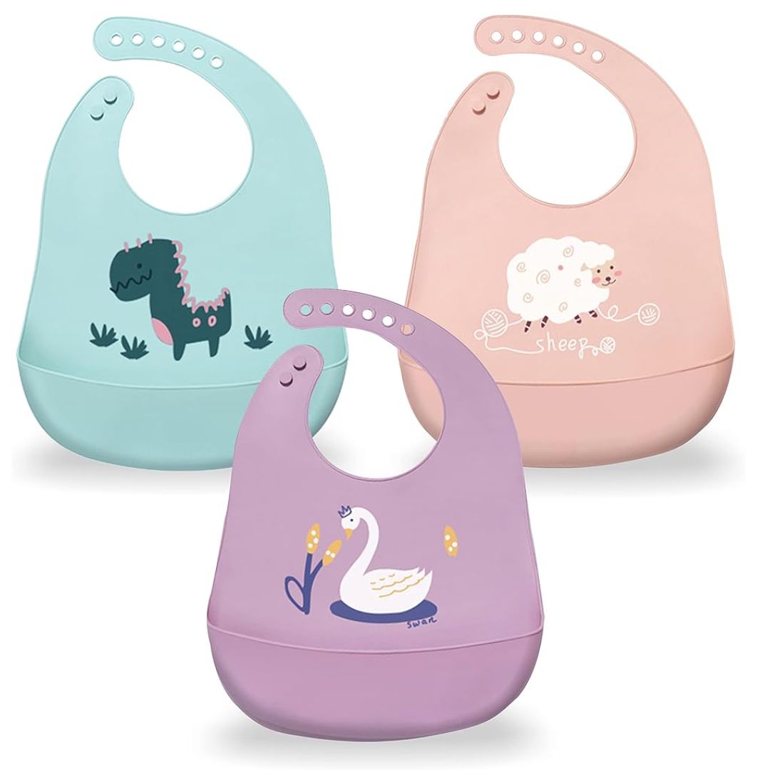 Babero para bebé 100% Silicona niña y antiderrames