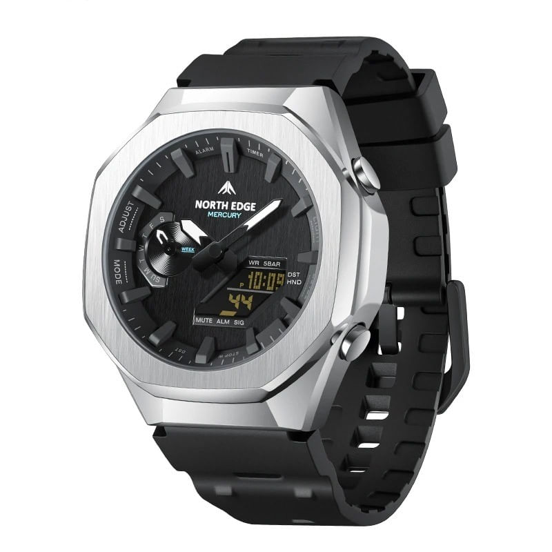Reloj Hombre North Edge MERCURY Analogo-Digital Plateado