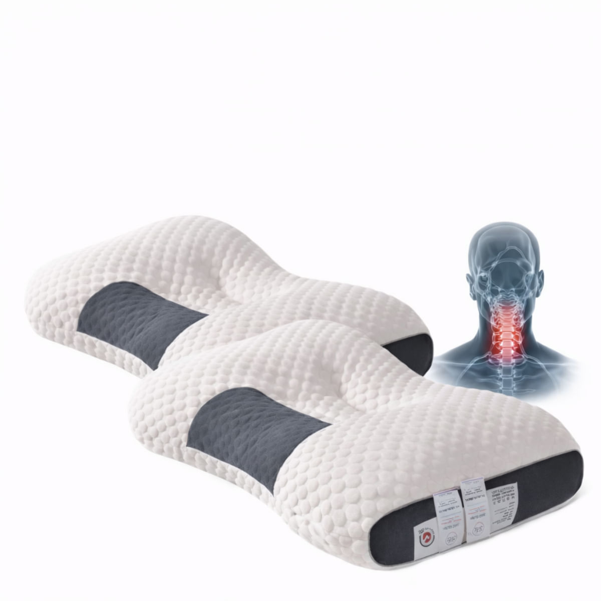 Almohada Cervical Ortopédica Pack 2 Soporte Cuello y Columna
