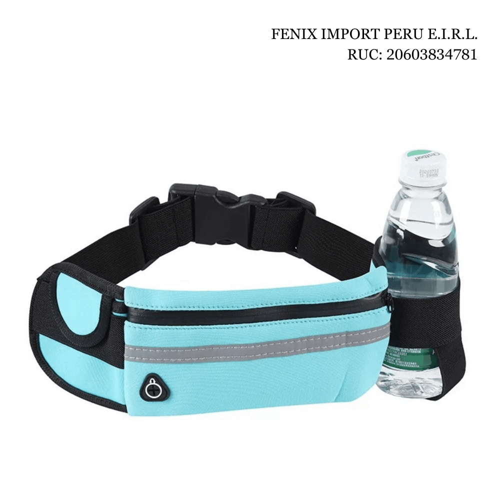 Riñonera Canguro Basica Ajustable Con Soporte Para Botella - TURQUESA