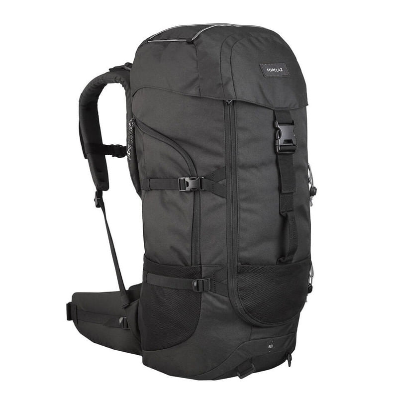 MOCHILA DE MONTAÑA Y TREKKING 50L FORCLAZ 50 NEGRO
