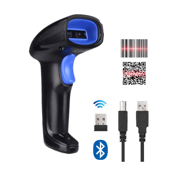 Lector escaner portátil código de barras Bluetooth inalámbrico 2D 1D
