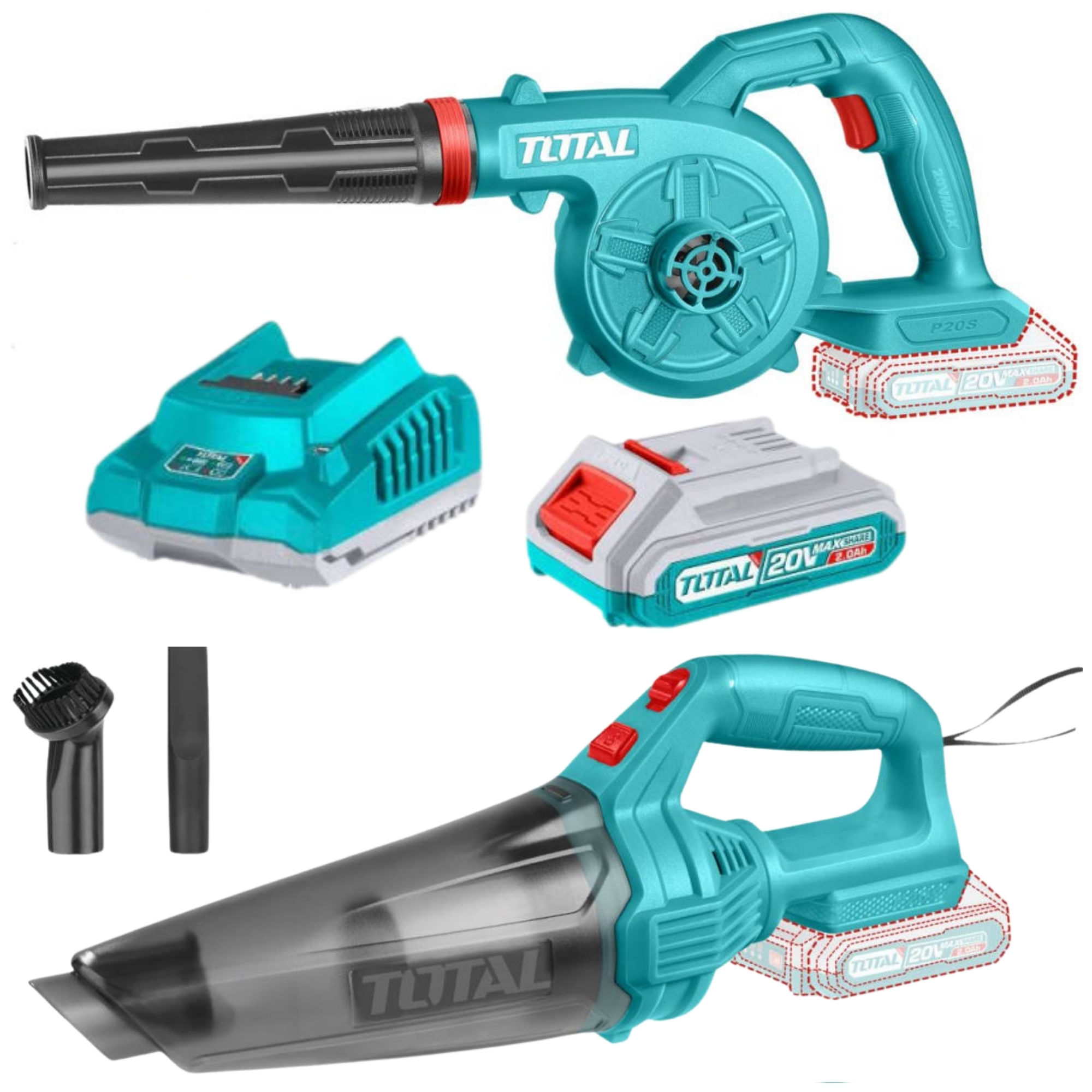 Mega Combo Sopladora y Aspiradora inalambrico 20V TOSLI240998 TOTAL