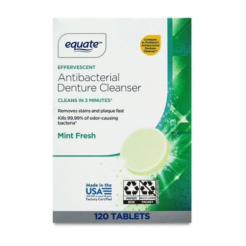 Limpiador Antibacteriano Efervescentes para dentaduras postizas Sabor Menta - 120 und