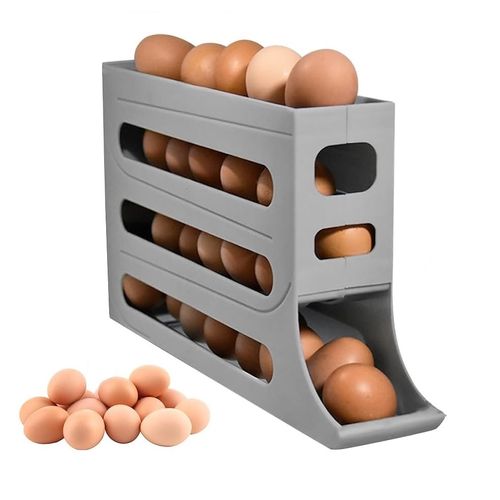 Porta huevos dispensador de huevos 4 niveles plastico - Gris