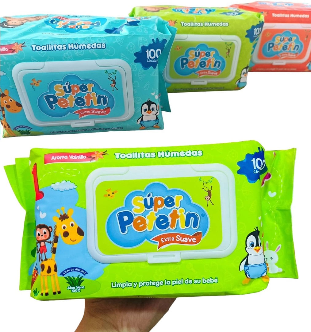 Toallitas humedos paños suaves petetin 100 unid