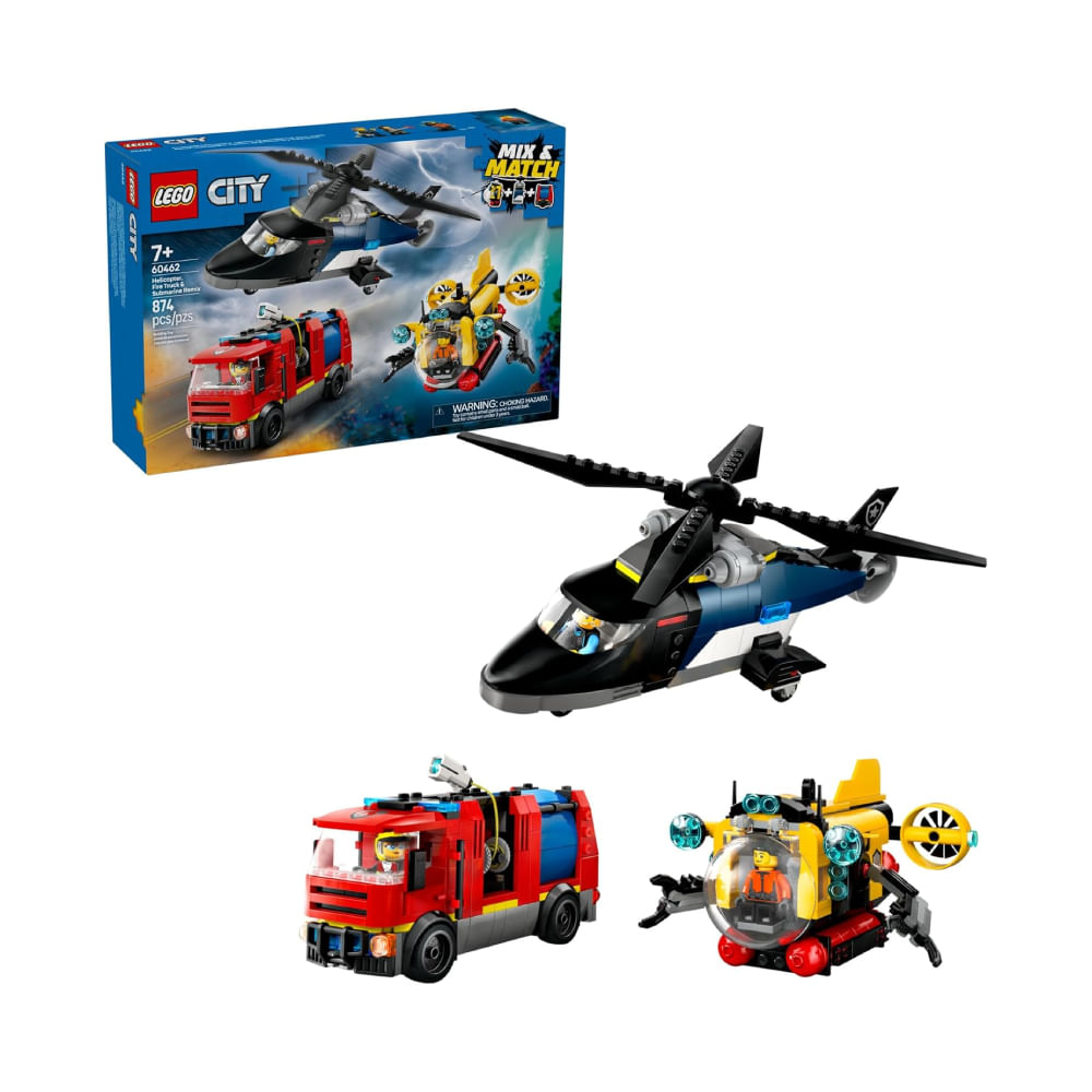LEGO City Helicopter Fire Truck & Submarine 60462