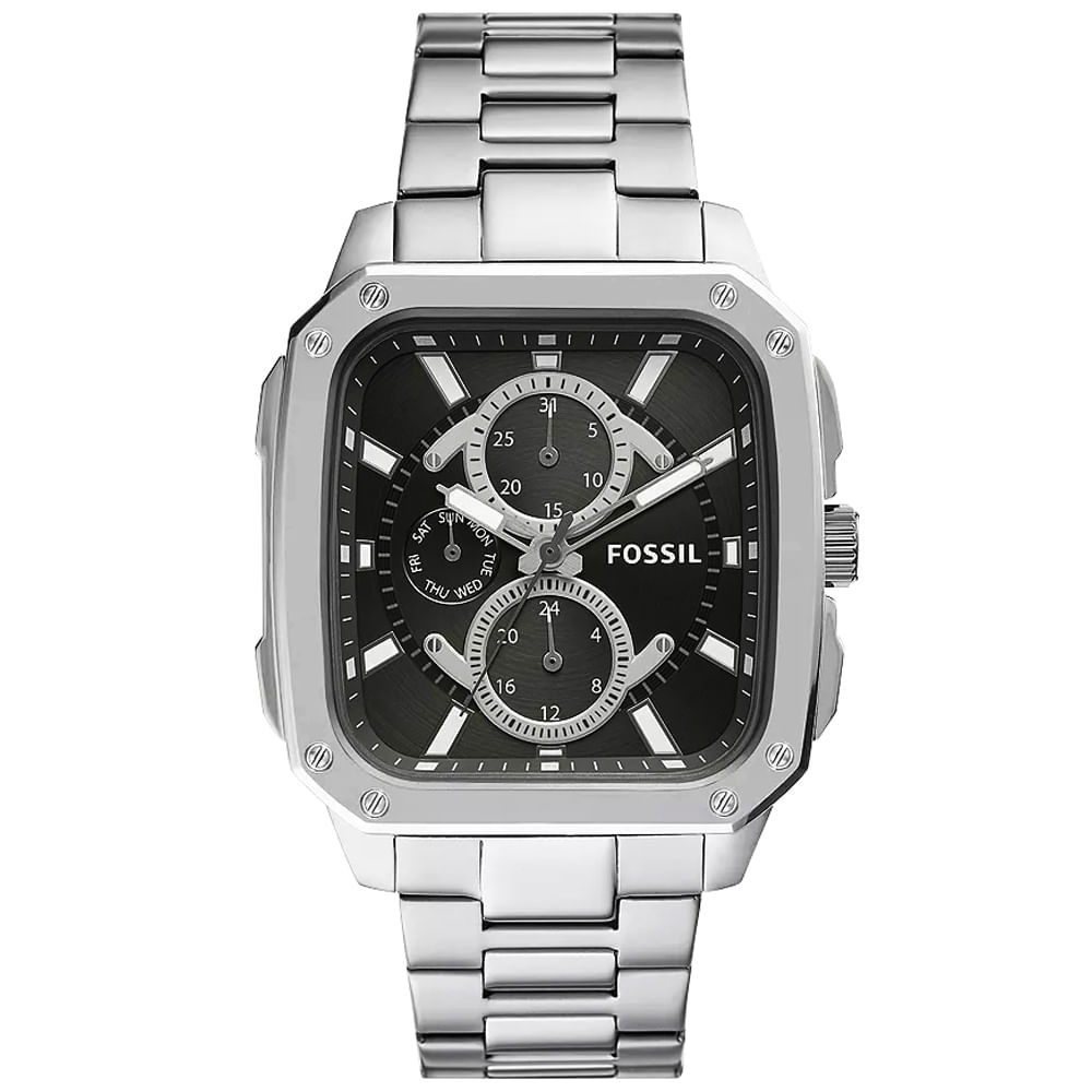 Reloj Fossil Inscription BQ2655 Multifuncional Acero Inoxidable Dial Negro