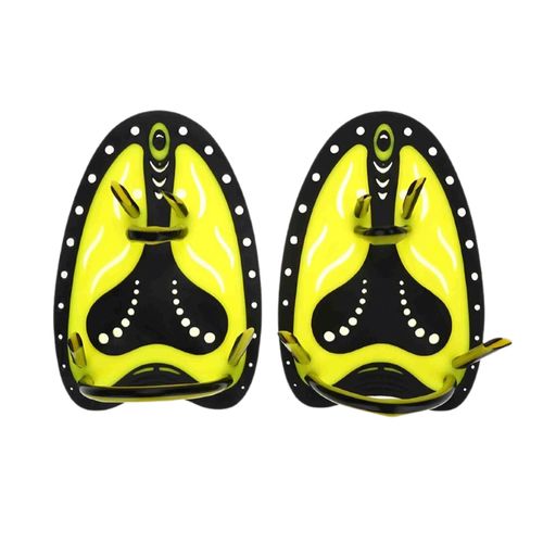 PALETAS DE MANO PARA NATACIÓN BUCEO ENTRENAMIENTO AJUSTABLE TALLA S AMARILLO