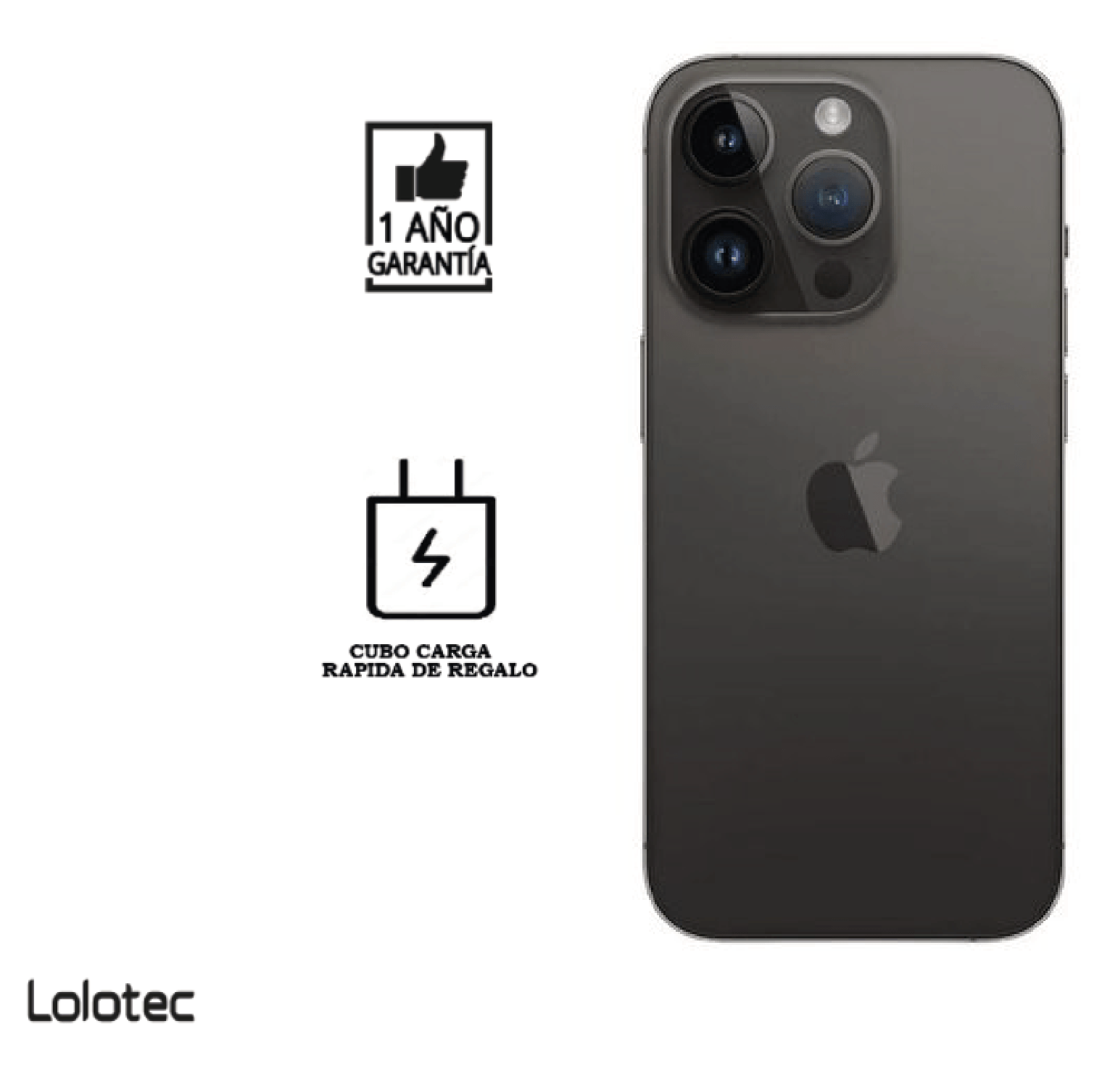 iPhone 14 PRO 128 Gb ESIM I Reacondicionado Grado A I color: Negro Espacial