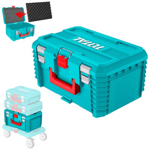 Maleta porta herramientas apilable profundo 19 pulgadas uso rudo TPBXS103 TOTAL