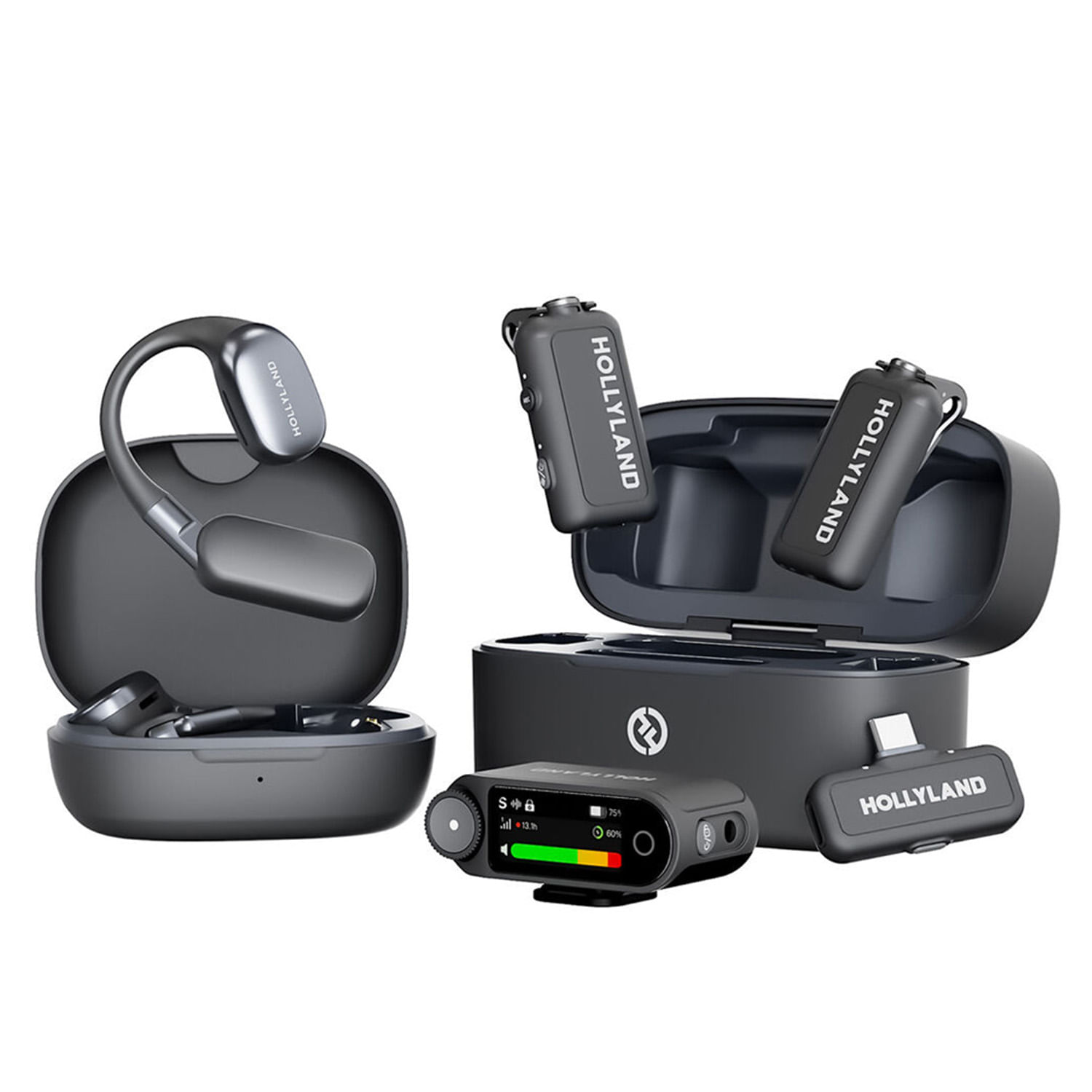 Micrófono Inalámbrico Hollyland Lark Max 2 Ultimate Combo con audífonos