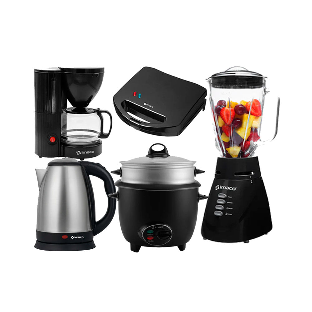 Combo Licuadora Imaco+ Arrocera+Hervidor+Sandw +Cafetera