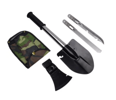 Pala 4 En 1 Camping Plegable Hacha Sierra Y Cuchillo + Funda