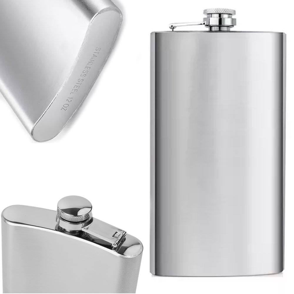 Licorera Bolsillo Wiskera 12 onzas Acero Inoxidable petaca