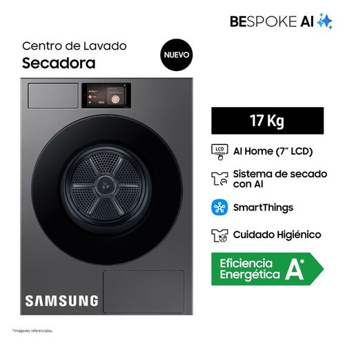Secadora Samsung 17Kg DV90F17CDSPE Acero Oscuro