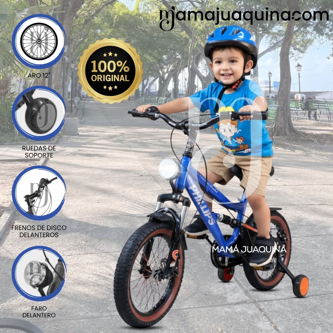 Bicicleta Deportiva Aro 12 «ROCKET» para Niños Azul