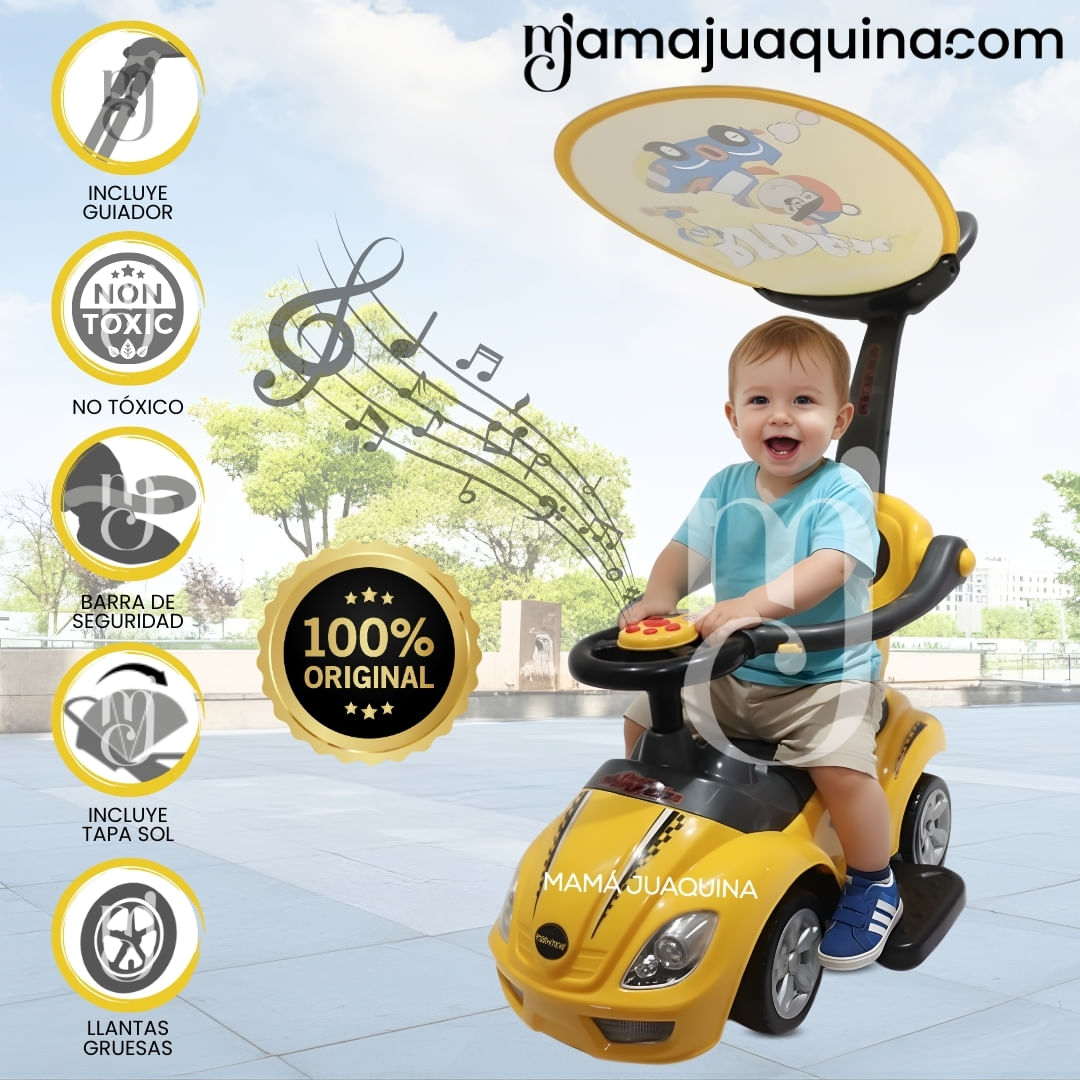 Correpasillo Empujador Buggy «MEGACAR» para Niños Amarillo