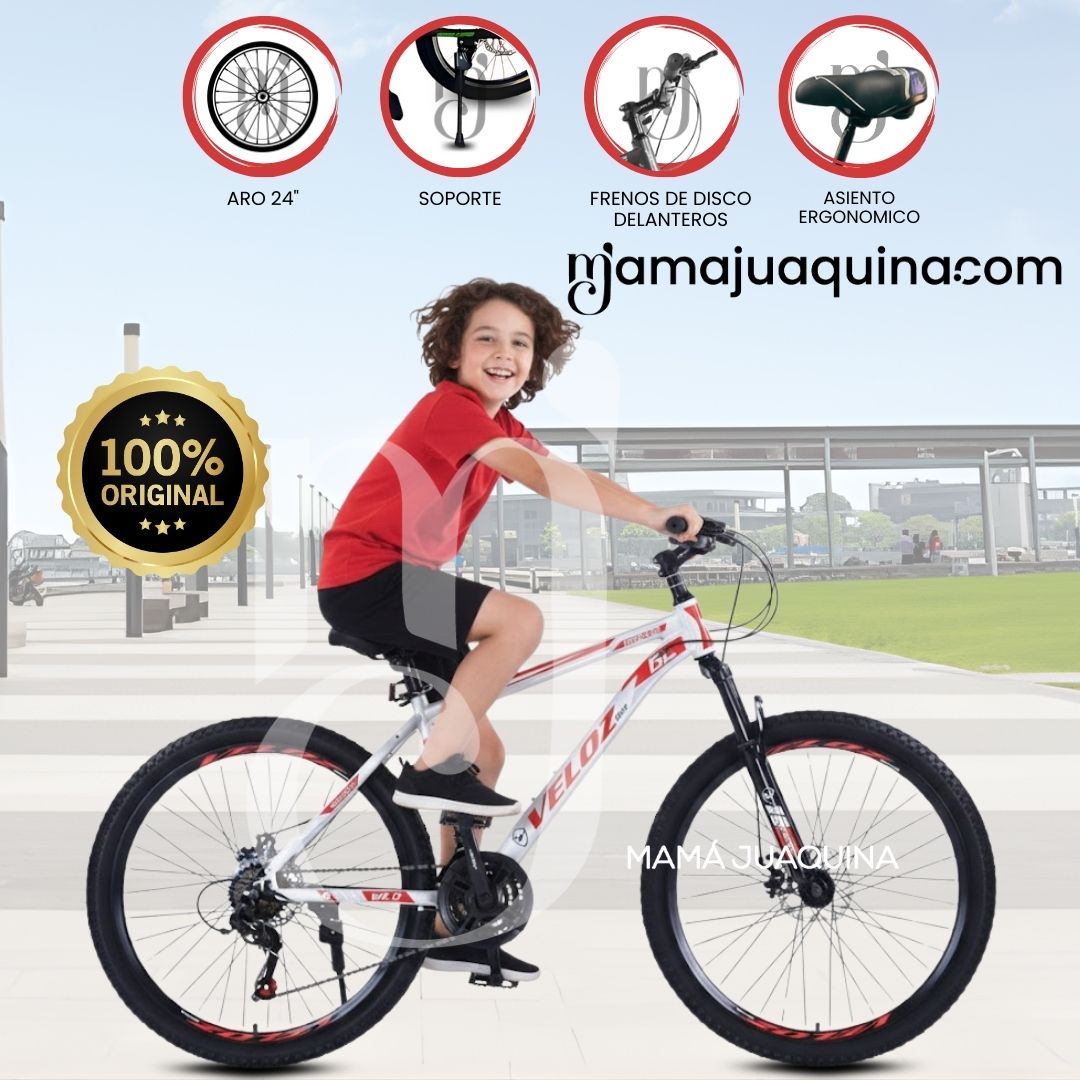 Bicicleta Deportiva Aro 24 «LANDER ROMA» Edición Limitada Rojo / Blanco