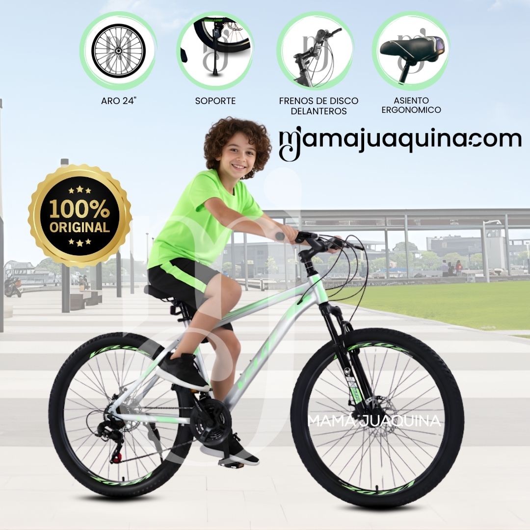 Bicicleta Deportiva Aro 24 «LANDER ROMA» Edición Limitada Verde / Blanco