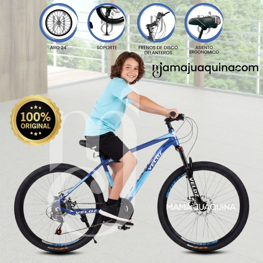 Bicicleta Montañera Aro 24 «CROMOLY» Edición Limitada Celeste