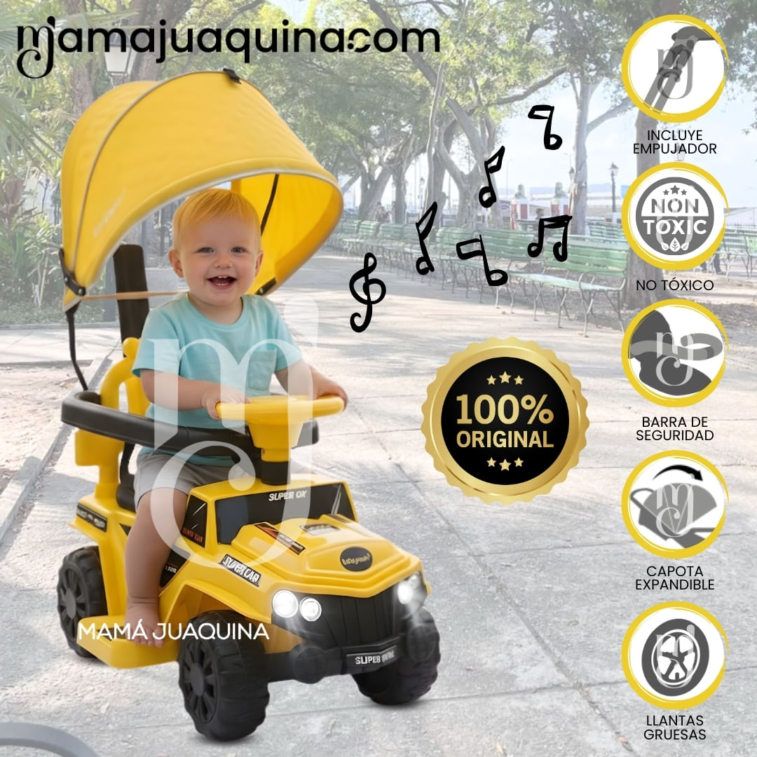 Correpasillo Guiador «MINI JEEP» para Niños Amarillo