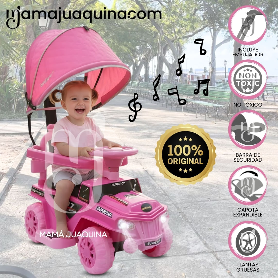 Correpasillo Guiador «MINI JEEP» para Niños Rosa