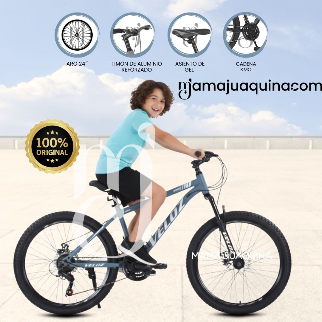 Bicicleta Montañera Aro 24 «ROMA MTB» Edición Limitada Celeste