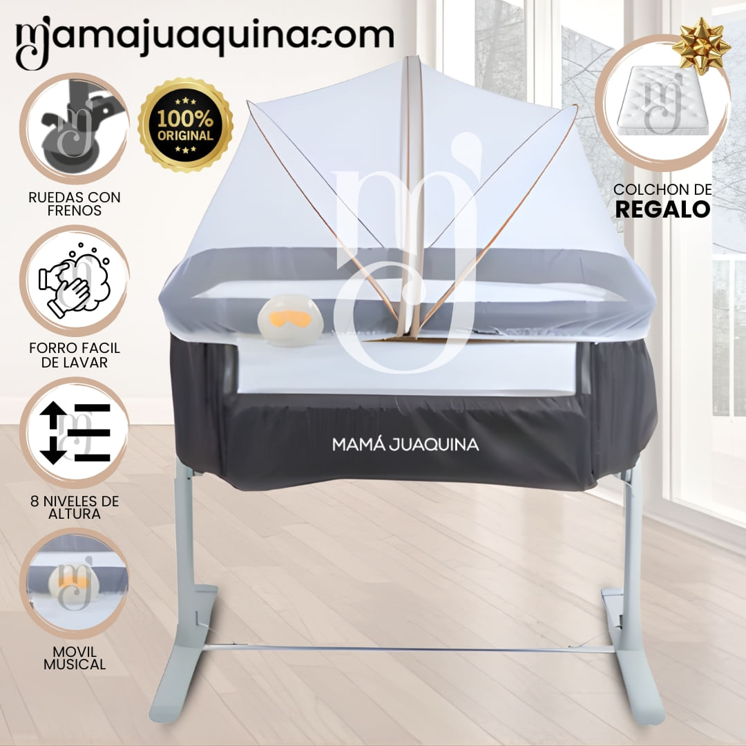 Cuna Musical de Lujo «MOZZI» Edición Limitada con Colchón Beige