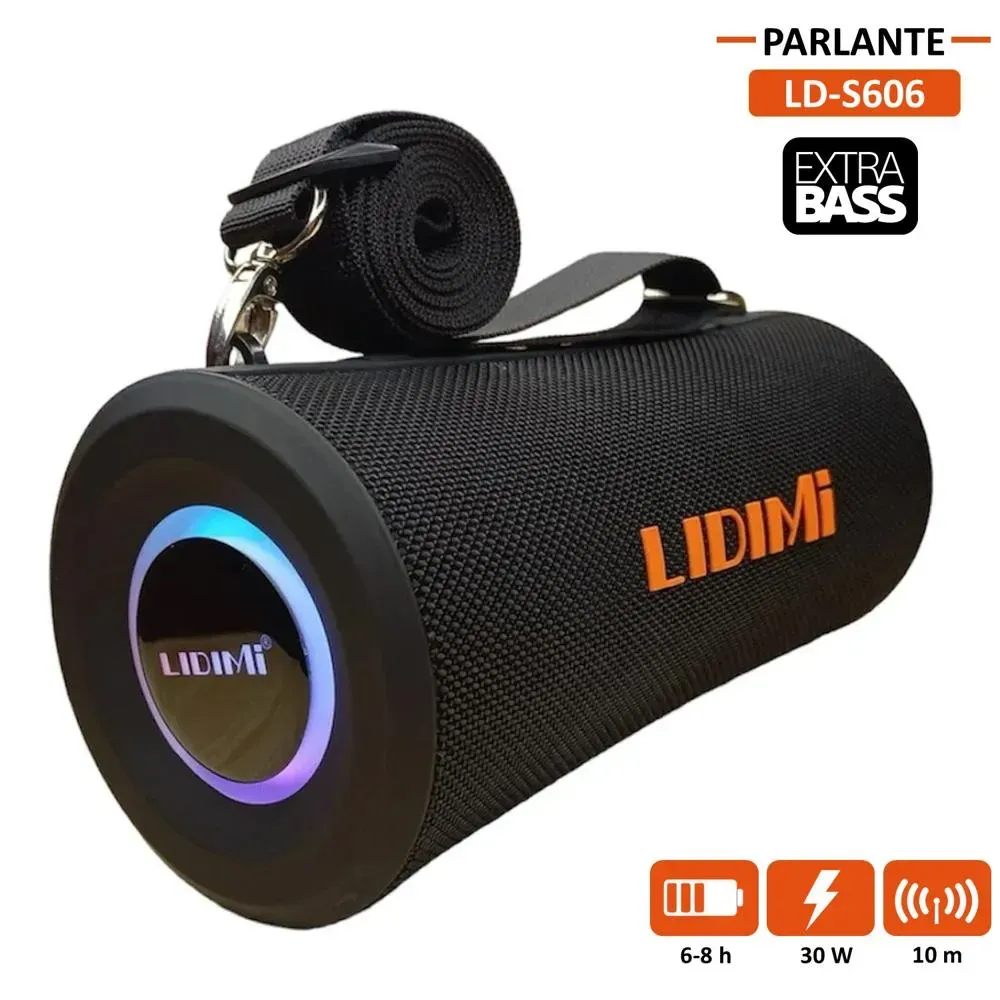 Parlante Portátil LIDIMI Extra Bass BT USB FM 30W LD-S606